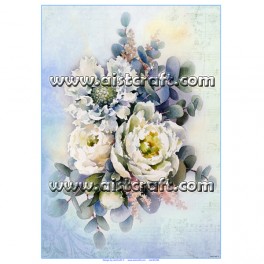 Rižev papir Bele rožice