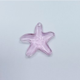 Obesek Zvezda steklo Roza